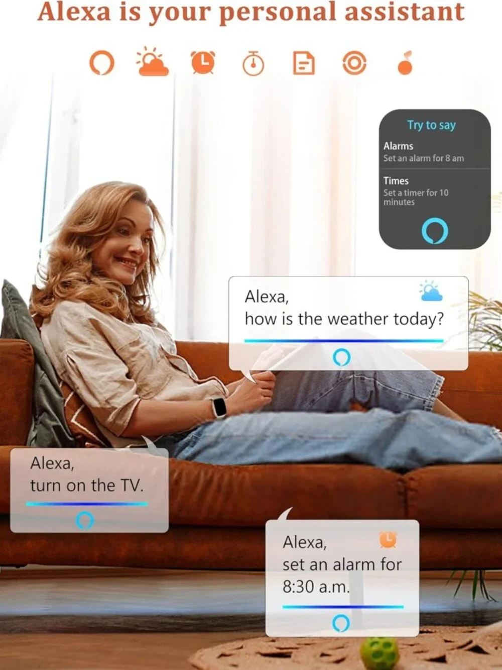 44mm Smartwatch with Alexa, Waterproof Fitness Tracker, Heart Rate & Sleep